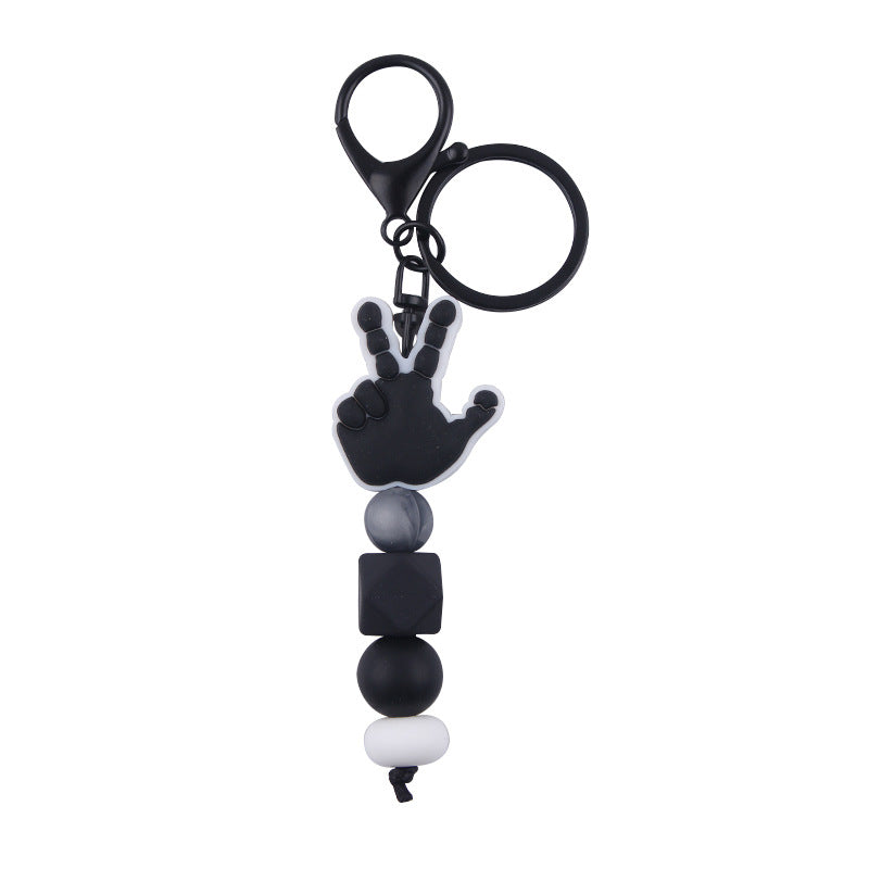 Wholesale Silicone Bead Cartoon Palm Key Bin